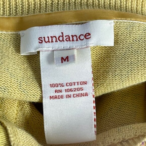 Sundance Yellow Aztec Baja Button Front Cardigan Sz M - Picture 3 of 4